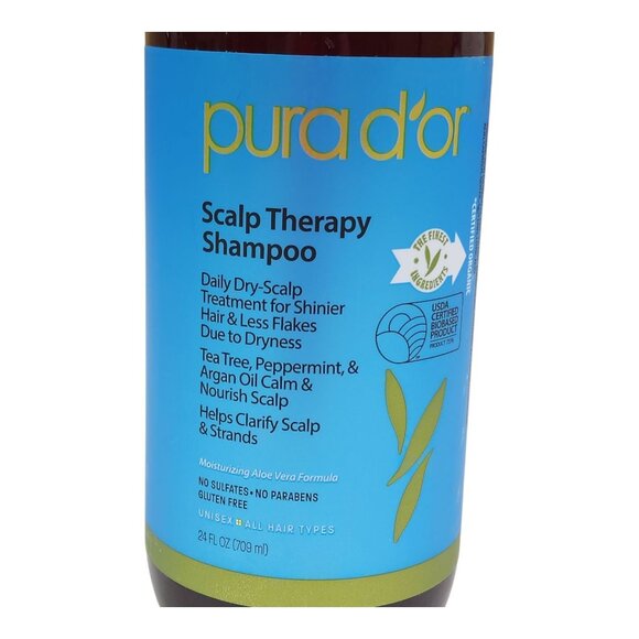 Pura DOr Scalp Therapy Shampoo 24 fl oz Daily Dry Scalp Treatment Less Flakes - Picture 2 of 7